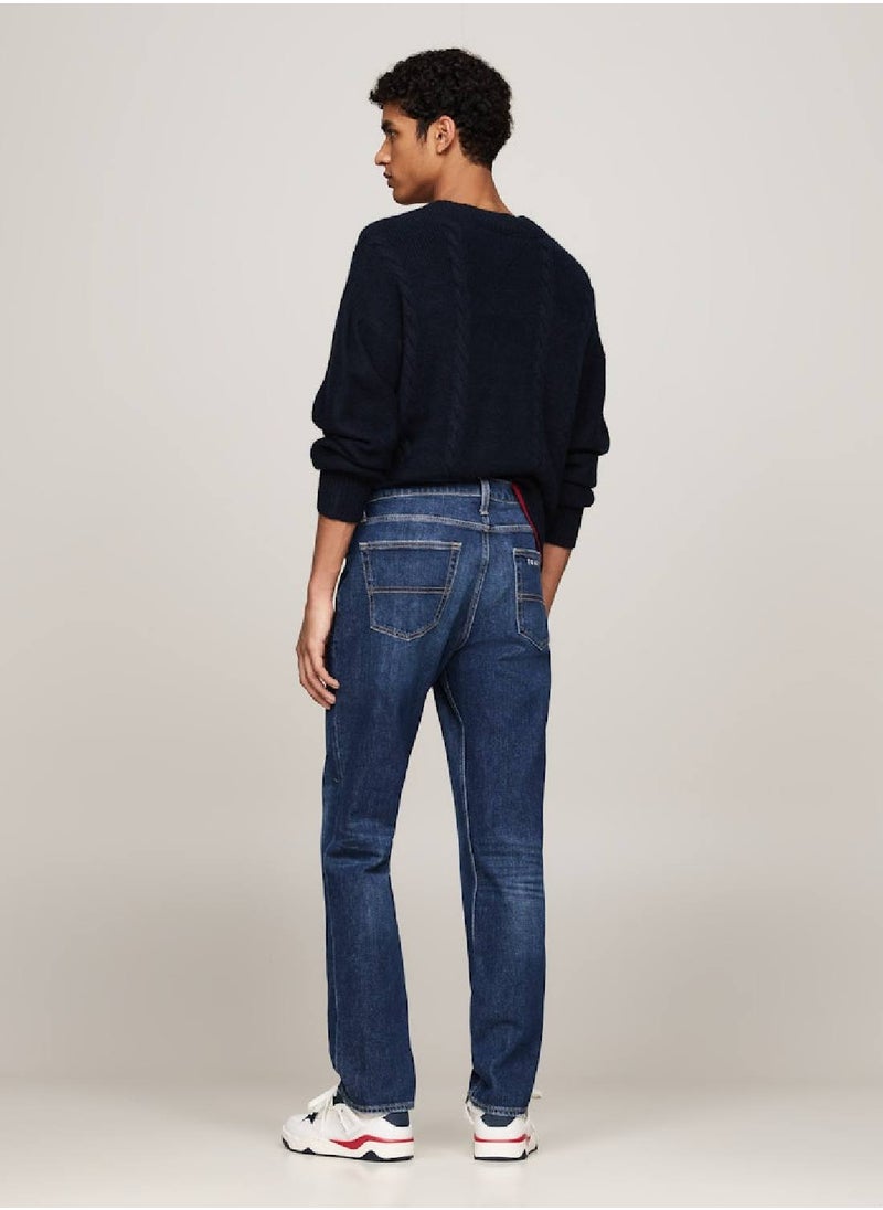 TOMMY JEANS Men's Ryan Embroidery Slim Straight Jeans, Blue - Cotton  - Image 2