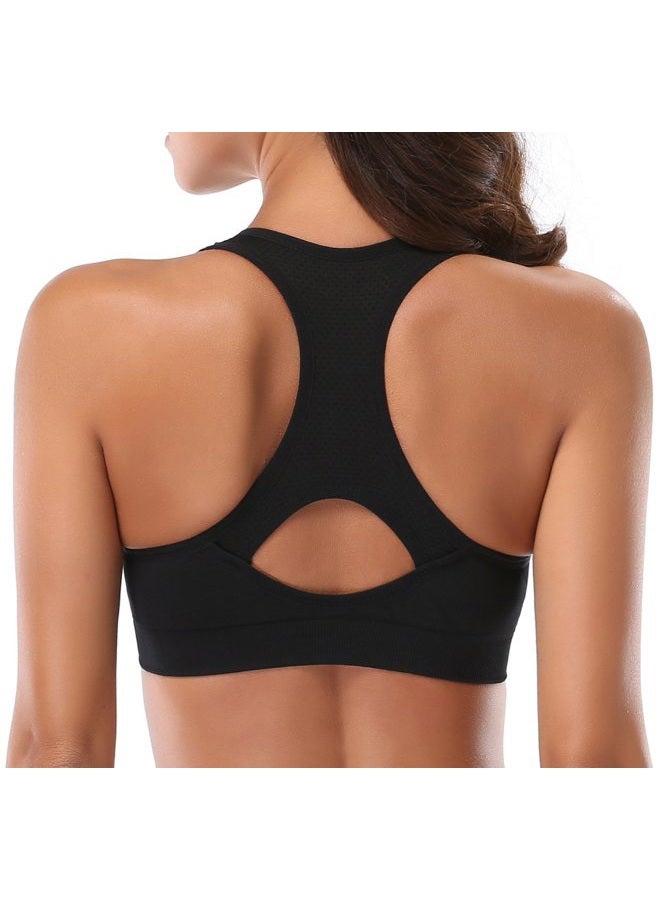 MIRITY Women Racerback Sports Bras - High Impact Workout Gym Activewear Bra Color Black Grey Size S - Image 4
