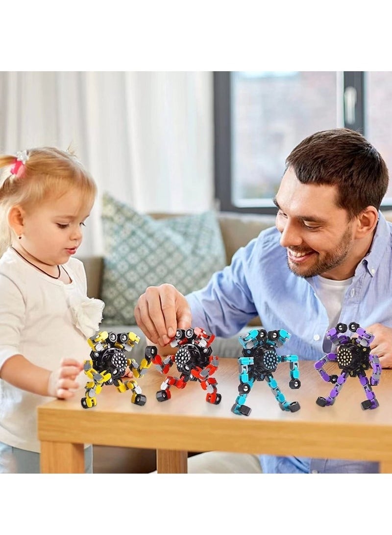 4 Pack Transformable Spinners Toys- Robot Spinner Gift for Kids and Adults Stress Relief ADHD Autism Sensory Toys  - Image 4