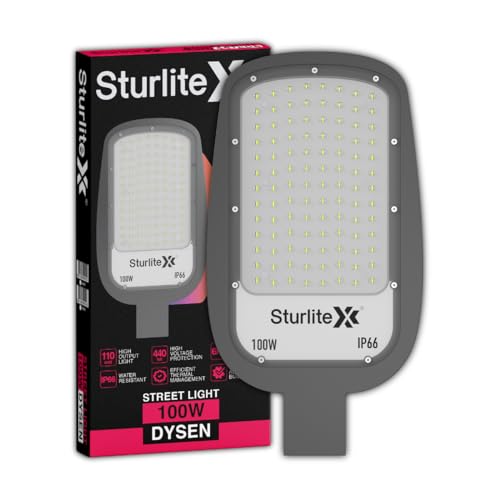 Sturlite Dysen 100W LED Street Light| Cool White 6500K Color Temperature LED Street Lamp| IP66 Waterproof Surge Protection Focus Light for Garage, Parking, Garden, Playground & Sidewalks - (Pack of 1) - Image 1