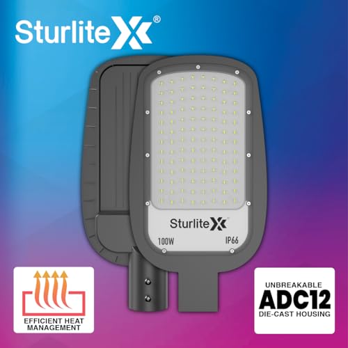 Sturlite Dysen 100W LED Street Light| Cool White 6500K Color Temperature LED Street Lamp| IP66 Waterproof Surge Protection Focus Light for Garage, Parking, Garden, Playground & Sidewalks - (Pack of 1) - Image 4