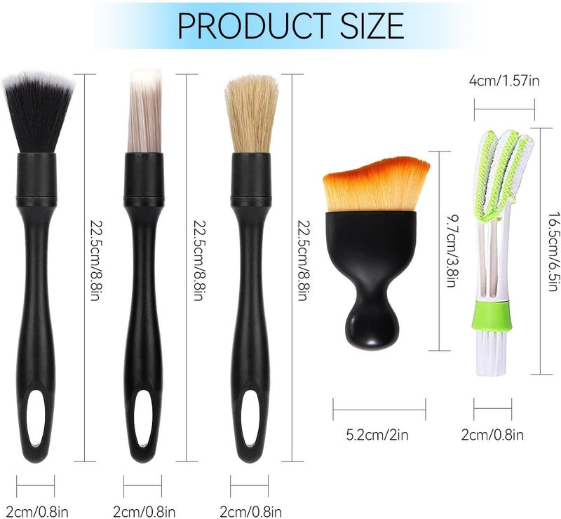 GraGra 6 PCS Car Detailing Brushes Set for Interior/Exterior Cleaning - Image 2