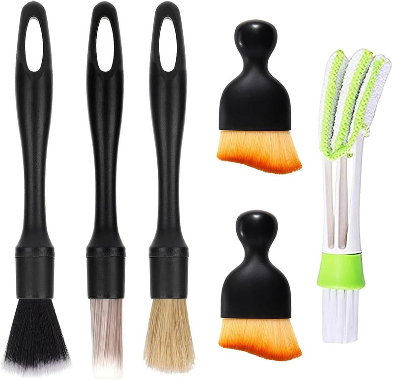 GraGra 6 PCS Car Detailing Brushes Set for Interior/Exterior Cleaning - Image 1