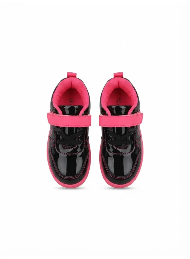 Minnie Mouse Minnie Mouse Girls' Black & Pink Hook and Loop Strap Sneakers