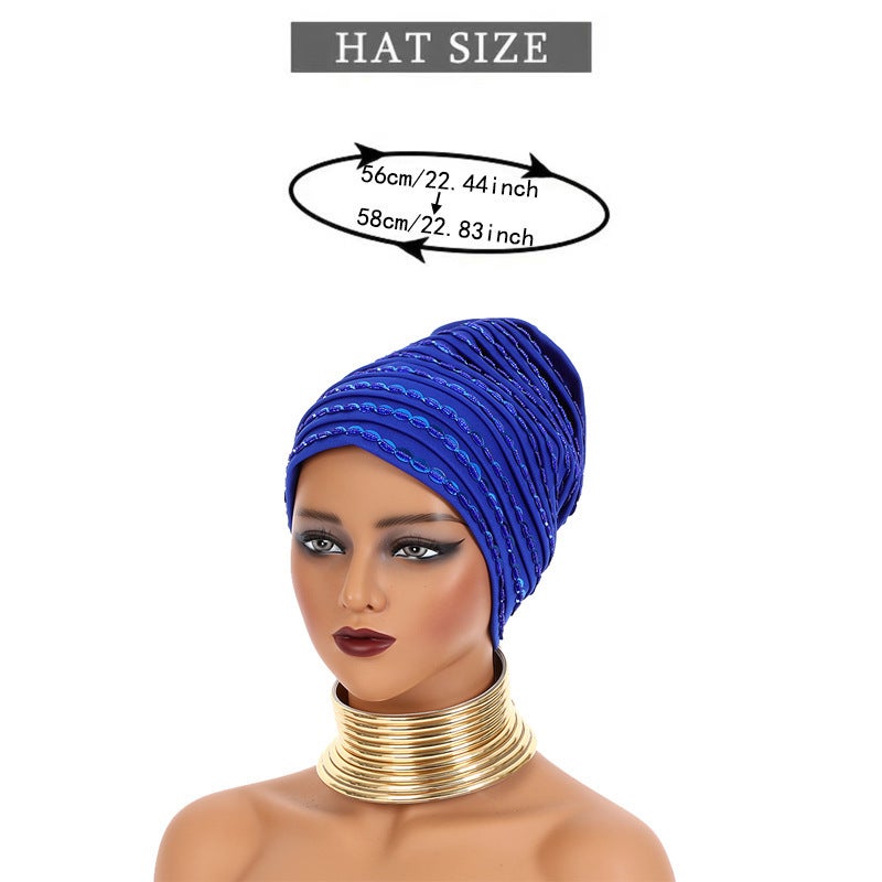 New Fashion Turban Cap African Wedding Party Auto Gele Hat - Image 3