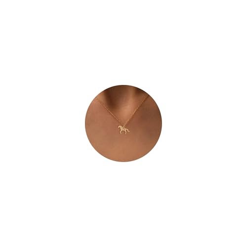 LLWOM Gold Necklace for Women-14k Gold Plated Horse Necklace Dainty Gold Horse Necklace for Women Horse Necklaces for girls Women Gift - Image 1