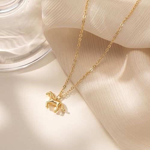 LLWOM Gold Necklace for Women-14k Gold Plated Horse Necklace Dainty Gold Horse Necklace for Women Horse Necklaces for girls Women Gift - Image 5