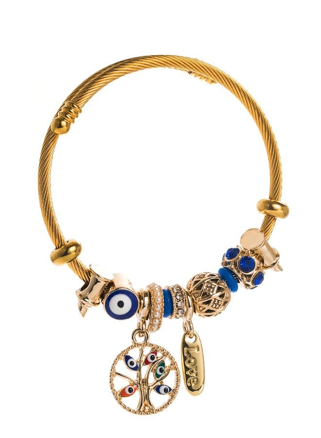 Arabic style stainless steel beaded bracelet, luxurious gift for Ramadan, durable design, traditional and modern fusion jewelry - Image 1