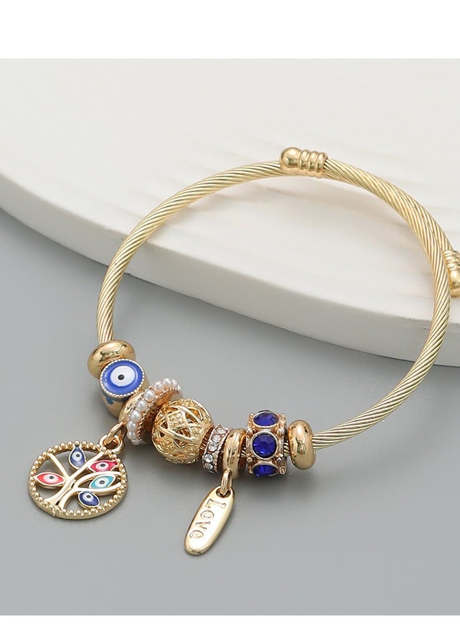 Arabic style stainless steel beaded bracelet, luxurious gift for Ramadan, durable design, traditional and modern fusion jewelry - Image 3