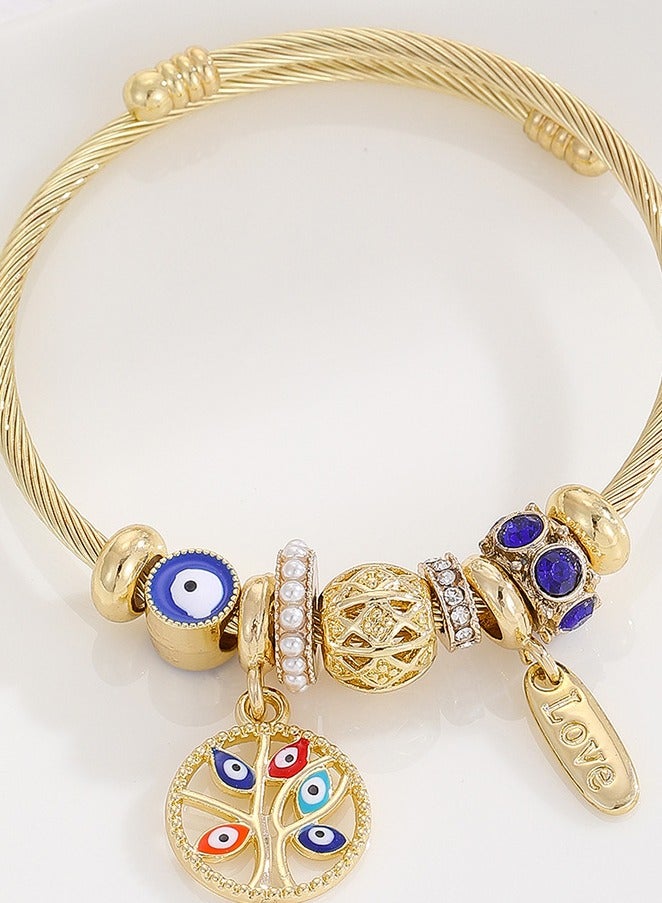 Arabic style stainless steel beaded bracelet, luxurious gift for Ramadan, durable design, traditional and modern fusion jewelry - Image 4