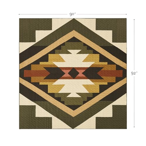 Pendleton King Quilt Set – 100% Cotton 3 Piece Quilt Set with Shams, Soft Lightweight Bedding for King Size Bed, Green & Beige Patterned Comforter Alternative, King Bedding Set (Tumalo) - Image 4