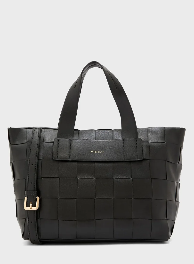 Vincci Round Handle Zip Closure Satchel