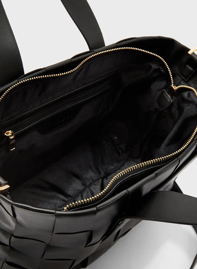 Vincci Round Handle Zip Closure Satchel