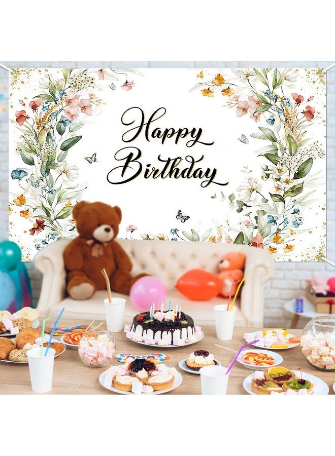 افيزانو خلفية عيد ميلاد الأزهار للفتيات الربيع فراشة عيد ميلاد سعيد التصوير خلفية الخضرة البرية زهرة عيد ميلاد راية 70.8 × 43.3 بوصة - Image 5