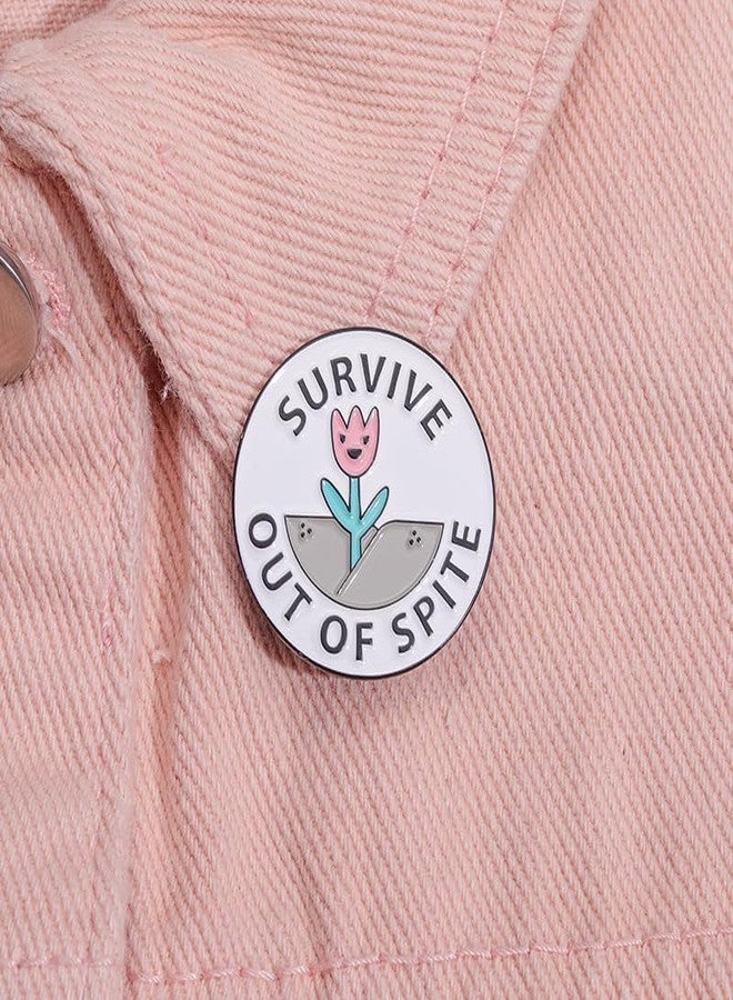 POYAMUSE Survive Out Of Spite Enamel Pins, Tulip Flower Brooch Pin, Fashion Lapel Brooches for Backpacks, Hats, and Clothes-tulip - Image 4