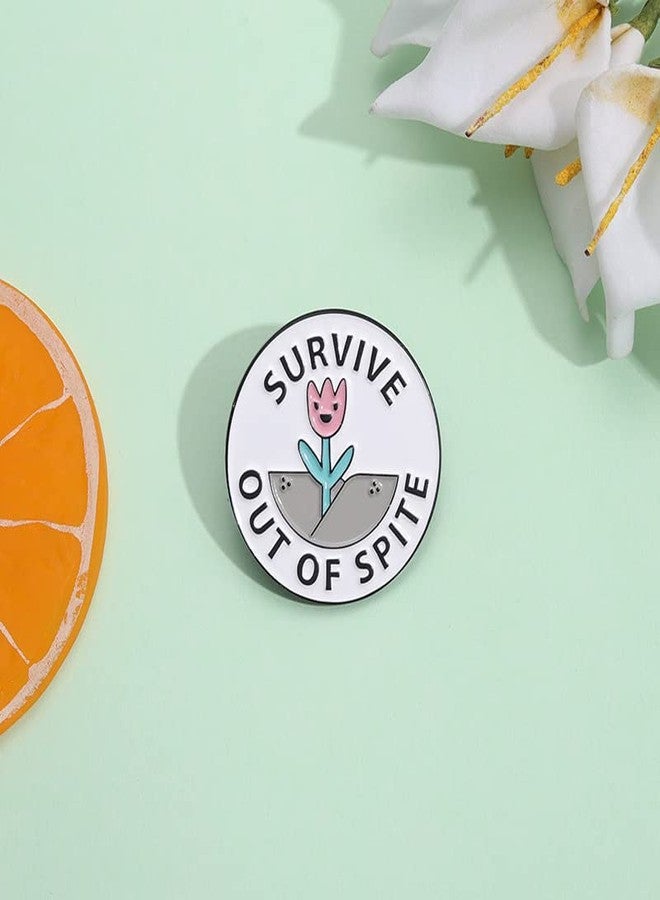 POYAMUSE Survive Out Of Spite Enamel Pins, Tulip Flower Brooch Pin, Fashion Lapel Brooches for Backpacks, Hats, and Clothes-tulip - Image 3