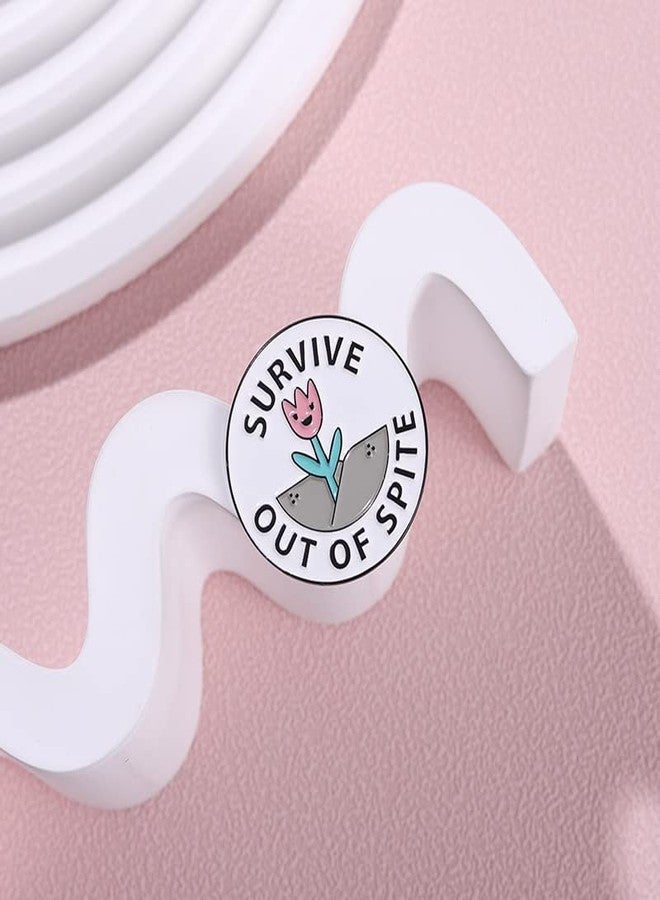 POYAMUSE Survive Out Of Spite Enamel Pins, Tulip Flower Brooch Pin, Fashion Lapel Brooches for Backpacks, Hats, and Clothes-tulip - Image 5