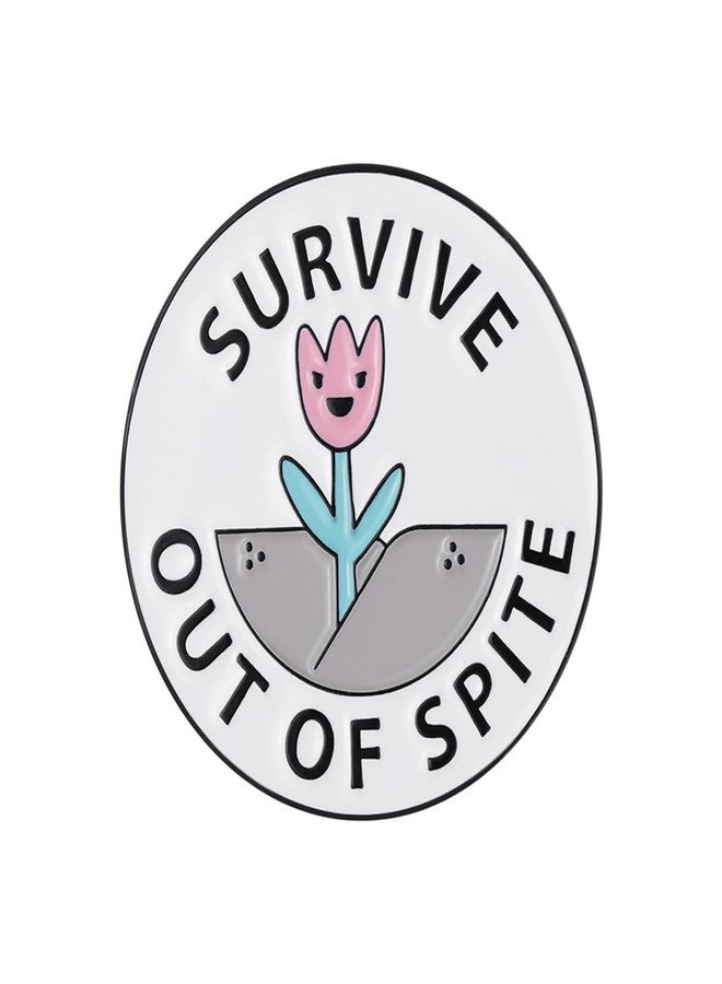 POYAMUSE Survive Out Of Spite Enamel Pins, Tulip Flower Brooch Pin, Fashion Lapel Brooches for Backpacks, Hats, and Clothes-tulip - Image 1
