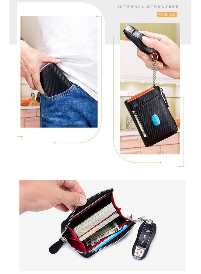 باكون محفظة نحيفة متعددة البطاقات الائتمانية من Ct Rfid Blocking Bakun مع جيب بسحاب للنساء محفظة نقود صغيرة للسيدات (أسود) - Image 4