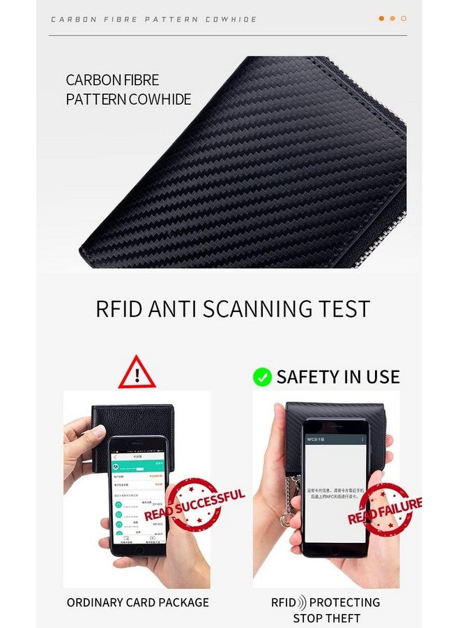 باكون محفظة نحيفة متعددة البطاقات الائتمانية من Ct Rfid Blocking Bakun مع جيب بسحاب للنساء محفظة نقود صغيرة للسيدات (أسود) - Image 5