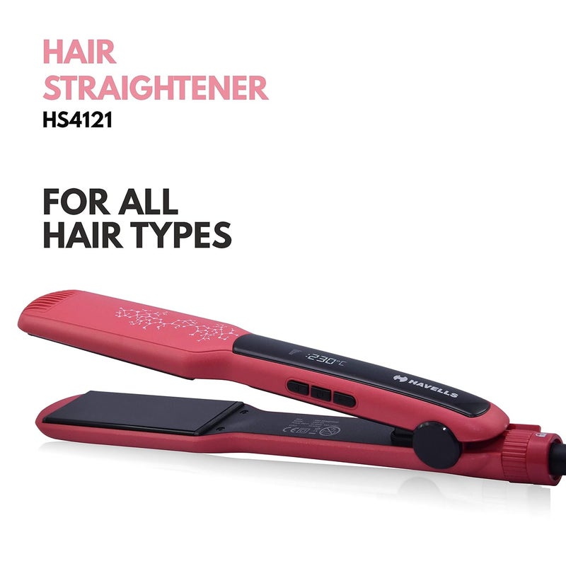Havells مكواة شعر هافلز ذات اللوحة العريضة - HS4121 (أحمر - مقاس حر) - Image 2