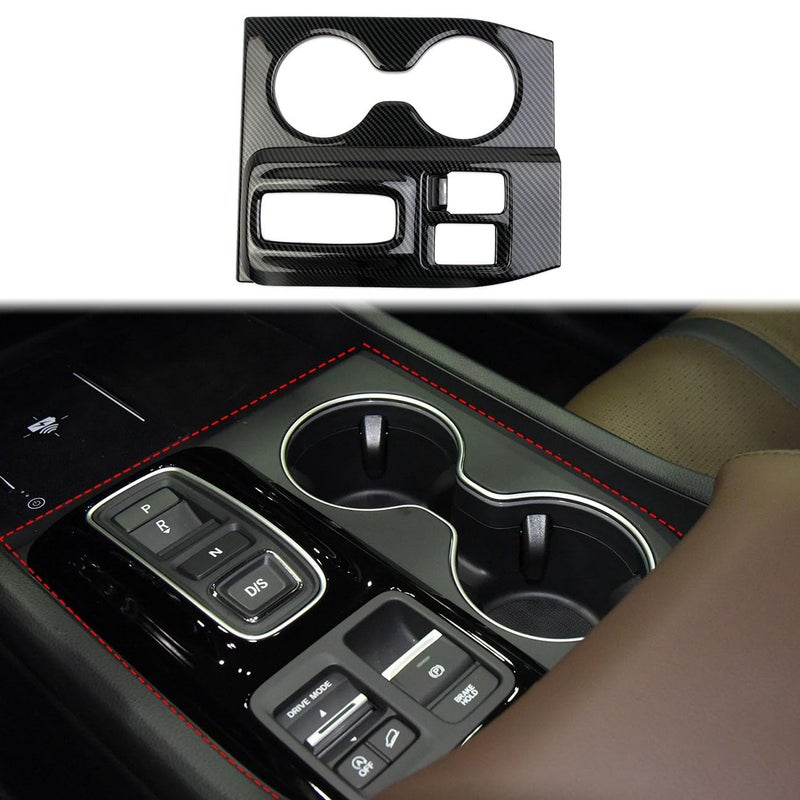 غطاء لوحة نقل الحركة من ألياف الكربون لمركز التحكم مع حامل أكواب لسيارة هوندا بايلوت 2023 2024