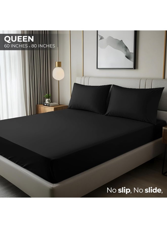 Utopia Bedding Queen Fitted Sheet - Bottom Sheet - Deep Pocket - Soft Microfiber -Shrinkage and Fade Resistant-Easy Care -1 Fitted Sheet Only (Black) - Image 2