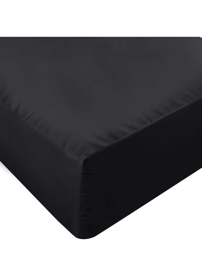 Utopia Bedding Queen Fitted Sheet - Bottom Sheet - Deep Pocket - Soft Microfiber -Shrinkage and Fade Resistant-Easy Care -1 Fitted Sheet Only (Black) - Image 1