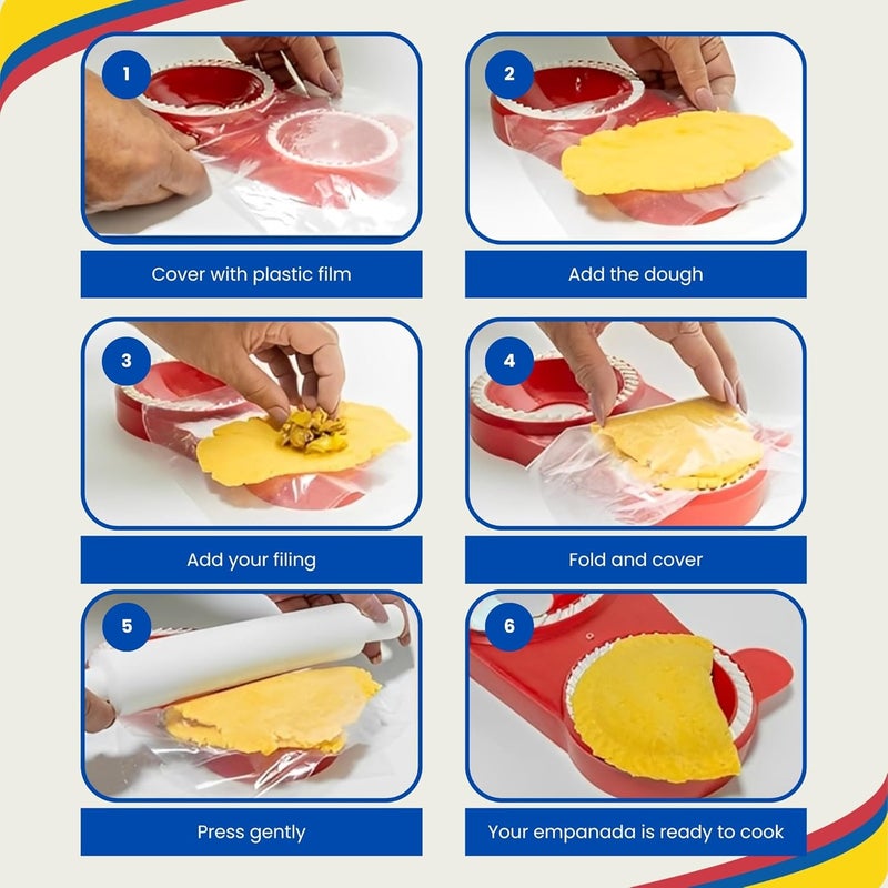 TRAITOOLS Molde para Empanadas with Double Size (4.3" & 3.25") – Molde Para Hacer Empanadas, Gorditas, Pastelitos, and More – Durable, Food-Safe, Easy-to-Clean Kitchen Tool - Image 3