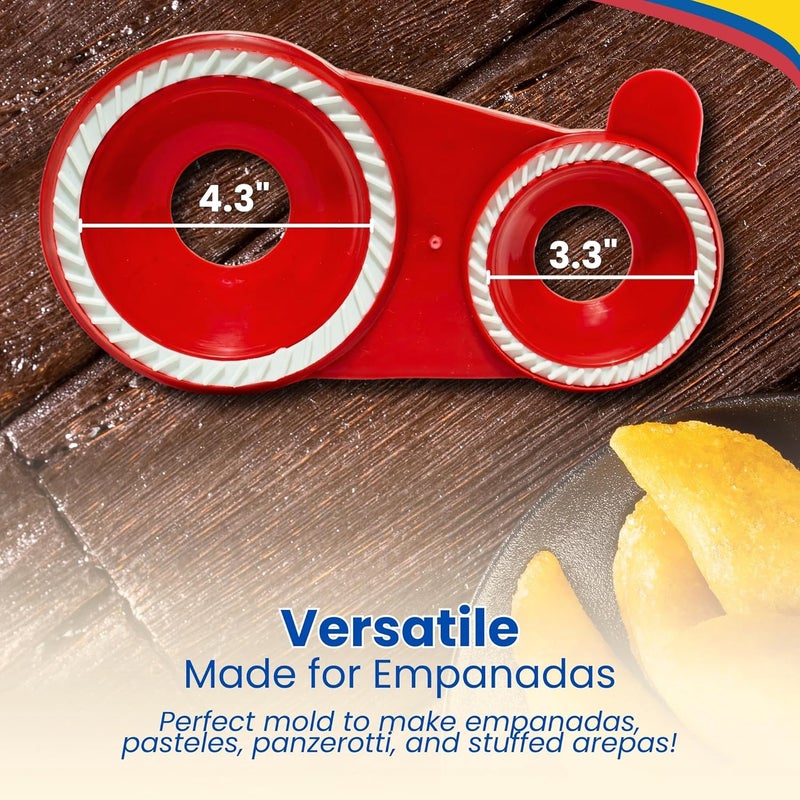 TRAITOOLS Molde para Empanadas with Double Size (4.3" & 3.25") – Molde Para Hacer Empanadas, Gorditas, Pastelitos, and More – Durable, Food-Safe, Easy-to-Clean Kitchen Tool - Image 2