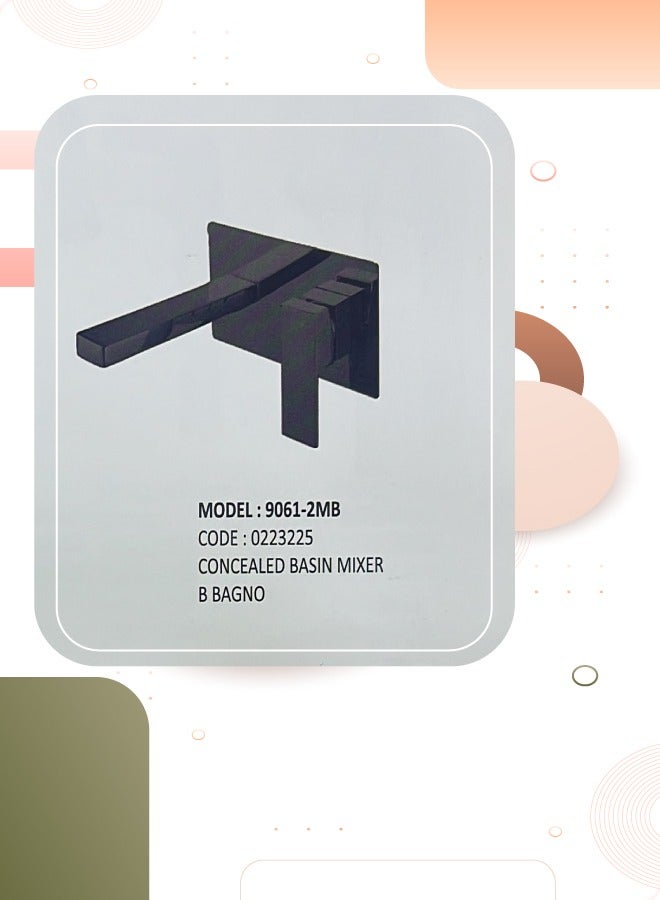 Bbagno 9061-2mb Black Concealed Italian Basin Mixer