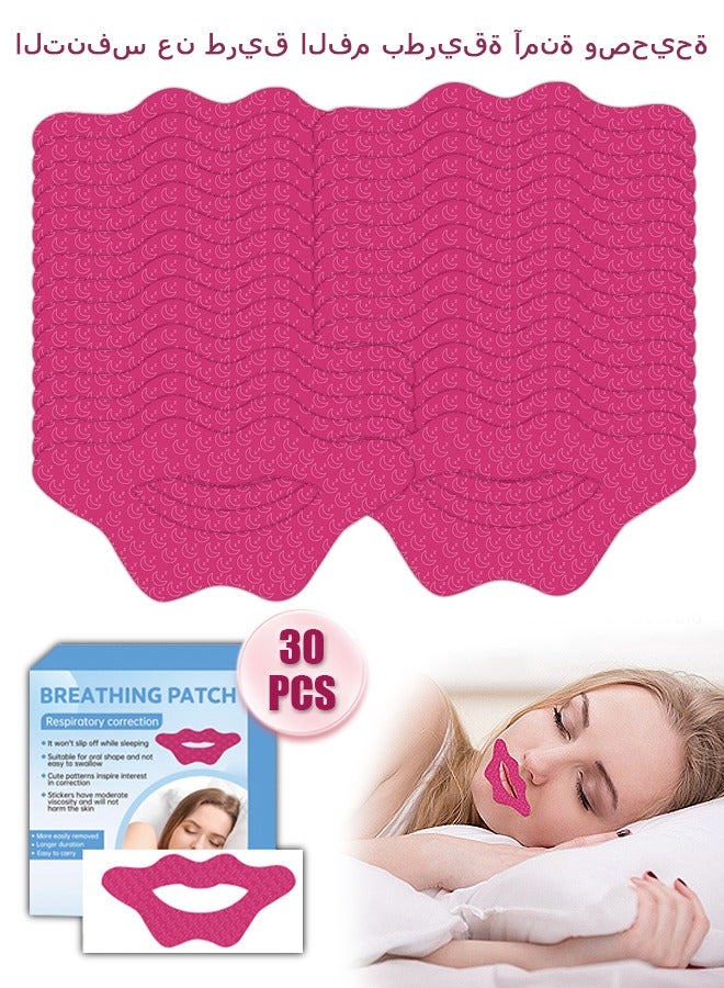 Generic 30 Pcs Sleep Tape Patch for Adult, Closed Mouth Patch for Reduces Mouth Breathing, Hypoallergenic Medical Grade Adhesive Cotton Tape (Pink)  - Image 1