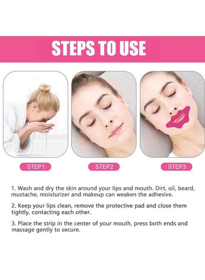 Generic 30 Pcs Sleep Tape Patch for Adult, Closed Mouth Patch for Reduces Mouth Breathing, Hypoallergenic Medical Grade Adhesive Cotton Tape (Pink)  - Image 3