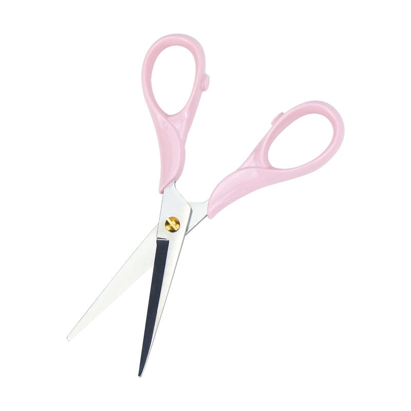 Koqye Multipurpose Stylish Scissors Stainless Steel Scissors with Acrylic Handle Stationery Paper Cutting Tool for Office Home School Pink