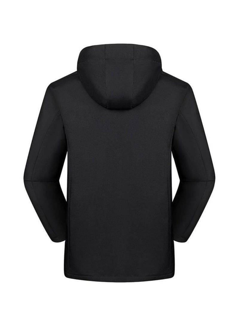 Men’s  Lightweight Waterproof Windbreaker Jacket – Hooded, Windproof, Soft Rain Coat Breathable with Zipper Pockets for Outdoor & Casual Wear - Image 4