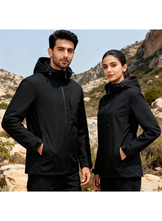 Men’s  Lightweight Waterproof Windbreaker Jacket – Hooded, Windproof, Soft Rain Coat Breathable with Zipper Pockets for Outdoor & Casual Wear - Image 5