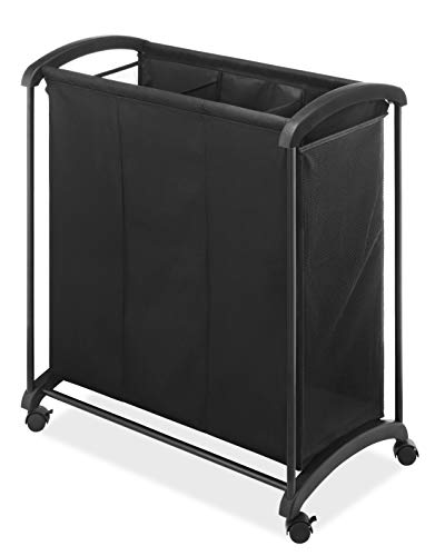 Whitmor 3 Section Laundry Sorter with Wheels - Black - Image 4