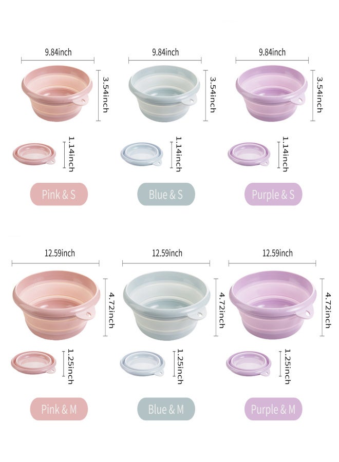 Collapsible Wash Basin Foldable Reusable Wash Basin Folding Round Dishpan Washing Basin Foldable Dish Pan Kitchen Storage Basket for Camping Home RV - Image 2