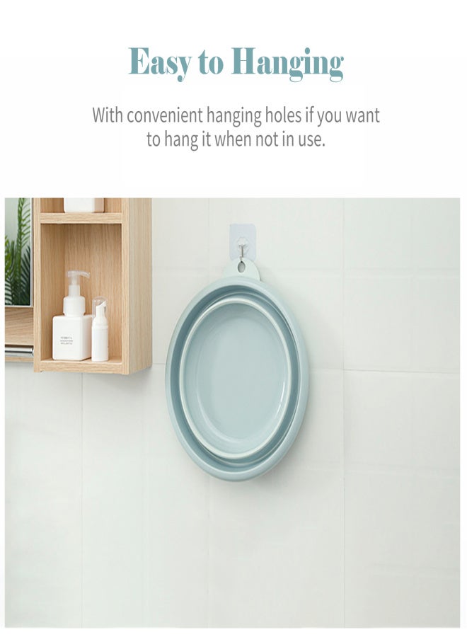 Collapsible Wash Basin Foldable Reusable Wash Basin Folding Round Dishpan Washing Basin Foldable Dish Pan Kitchen Storage Basket for Camping Home RV - Image 5