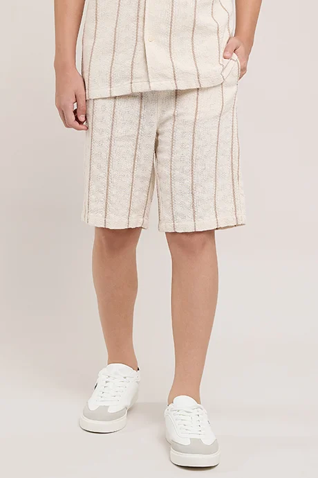 R&B Striped Shorts with Drawstring Waist
