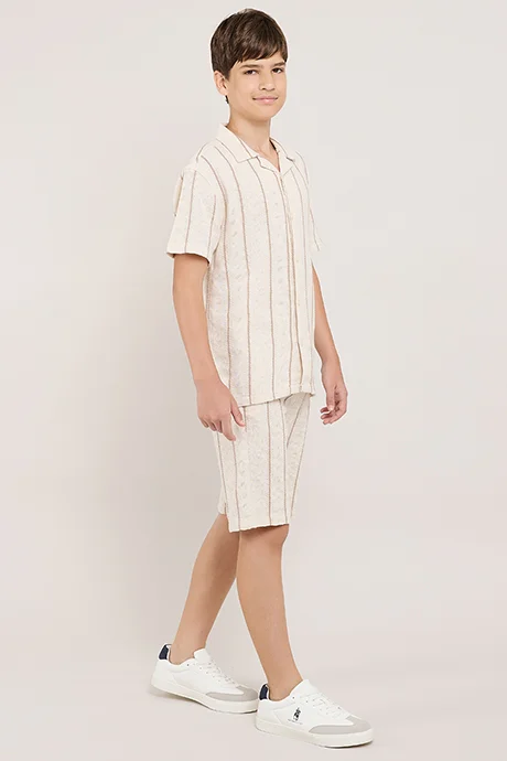 R&B Striped Shorts with Drawstring Waist