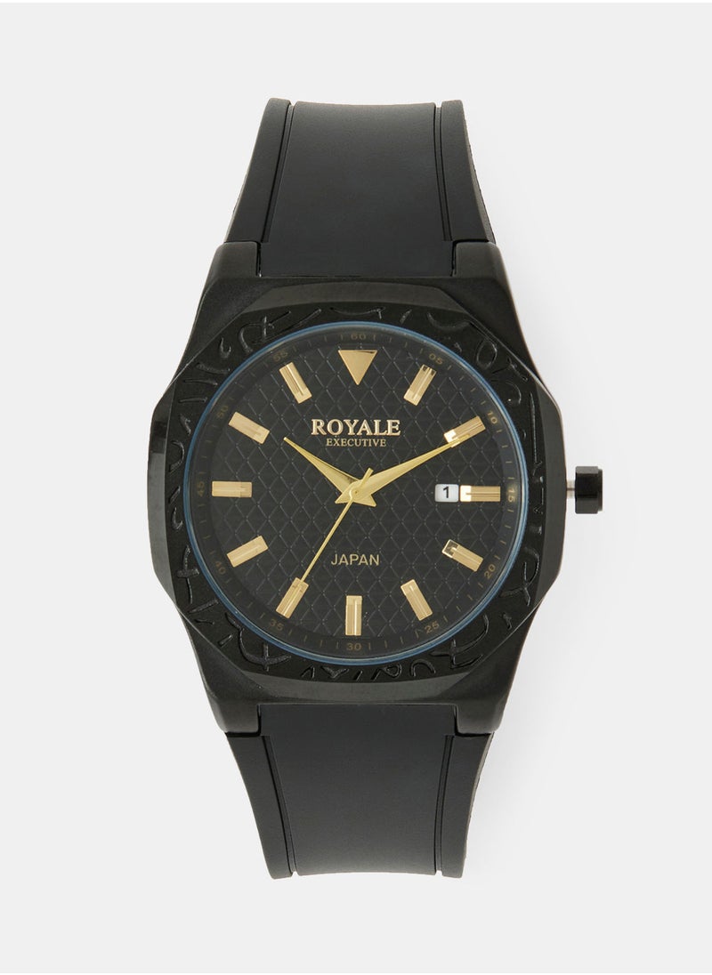 Royale ساعة يد ميجا دائرية الشكل تناظرية RE222/7 - 40 مم - أسود  - Image 1