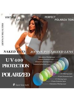 Joopin Polarized Black Cateye Sunglasses Oversized Retro Chunky Dark Cat Eye Sun Glasses Uv Protection  - Image 4