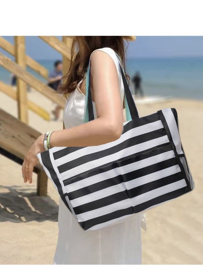 Beach Bag for Women, Waterproof Beach Tote Bag with Zipper, Bags for women, Tote Bags for Shopping - Image 4