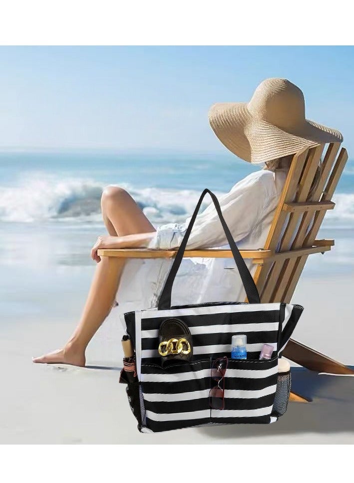 Beach Bag for Women, Waterproof Beach Tote Bag with Zipper, Bags for women, Tote Bags for Shopping - Image 5