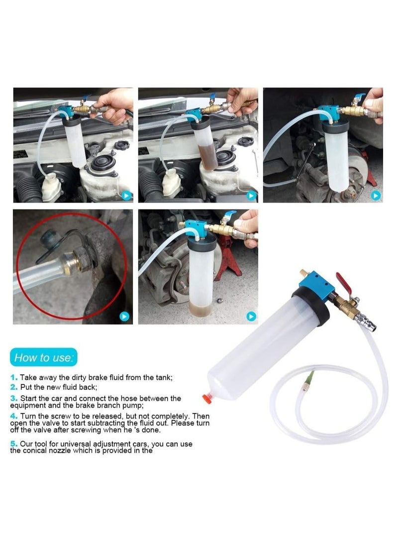 Auto Brake Fluid Extractor, Brake and Clutch Fluid Drained Bleeder Tool, Power Steering Oil Change Replacement Tool with 300ML Bottle Hose - Image 5
