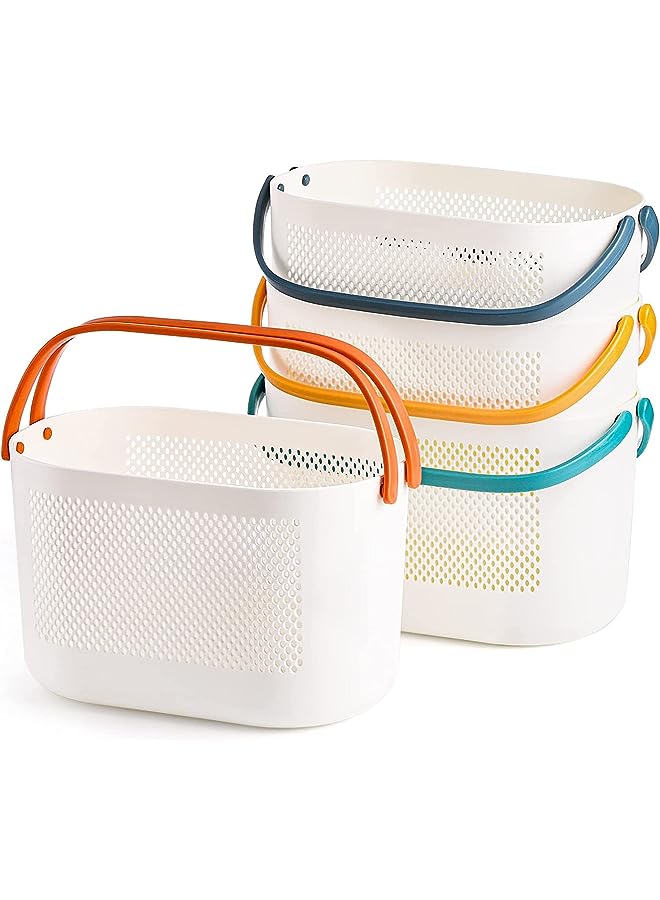 U-HOOME 4 Pack Portable Shower Caddy Tote,Plastic Storage Caddy Basket with Handle for Bathroom, Garden, Cleaning Supplies,Shower Caddy Shelf Organizers Basket for Holding Soap, Shampoo, Cosmetics - Image 1