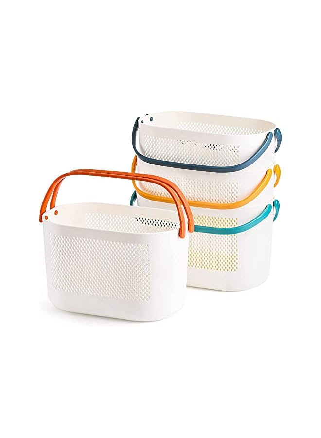 U-HOOME 4 Pack Portable Shower Caddy Tote,Plastic Storage Caddy Basket with Handle for Bathroom, Garden, Cleaning Supplies,Shower Caddy Shelf Organizers Basket for Holding Soap, Shampoo, Cosmetics - Image 2