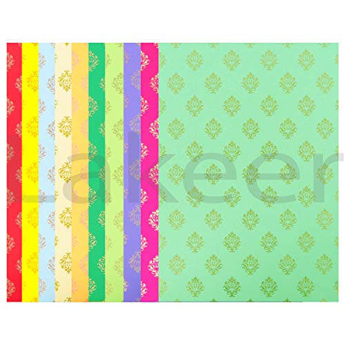 Lakeer A4 Printed Decorative Paper Pack of 10 Sheets 180-210GSM Thick for Origami, Scrapbooking, Hobby Crafts, Project Work (Emblem Printed, Assorted) - Image 3