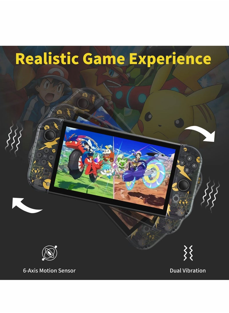 Wireless Joy-Con Controllers for Nintendo Switch, Compatible with Switch/Lite/OLED, L/R Replacement with Wake-up, Screenshot, Dual Vibration, and Motion Control (Black)